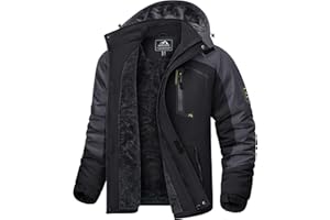 KEFITEVD Męskie Wodoodporne Kurtki Polarowe Zimowe Ciepłe Narciarskie Płaszcze Przeciwdeszczowe Zewnętrzne Płaszcze Termiczne