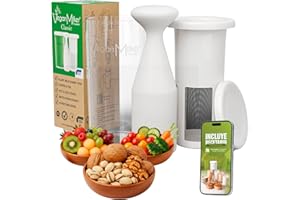 Vegan Milker Filtre Passoire Multifonction – Machine à Lait Végétal Maison Avoine, Amande, Soja | 1L en 1 Minute 100% Naturel avec Filtre | Compatible Mixeur | Ebook Recettes Inclus | Classic Blanc