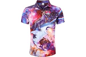 Raisevern Mens Hawaiian Shirts Short Sleeve Funny Ugly Casual Shirt, M-XXL