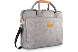 ‎DOB SECHS DOB SECHS etui na laptopa, wodoszczelne odporne na uderzenia, Torba na laptopa, torba na ramię, Torba Aktówka Kompatybilny z laptopami 15-15,6 cala notebooka, szary