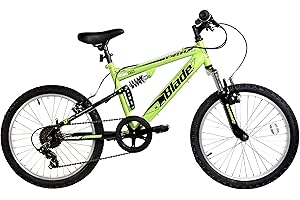 Dallingridge Blade Junior Full Sus Mountain Bike, 20" Wheel, 6 Speed - Lime Green