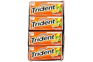 Trident Tropical Twist Sugar Free Chewing Gum 14 Stick Pack Box Of 15 Packs