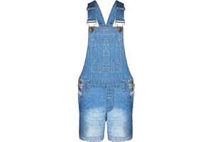 A2Z 4 Kids® Mono corto de mezclilla elástico para niños y niñas, todo en uno, nueva era 5, 6, 7, 8, 9, 10, 11, 12, 13 años