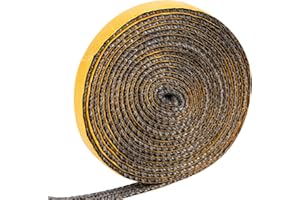WVU & WVO Junta Refractaria Chimenea Junta Puerta Chimenea,Autoadhesivo Junta cristal para estufa de leña,Fibra De Vidrio, 3mm x 10 mm x 3m, para chimeneas y tubos de estufa