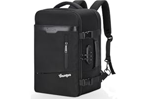 YOUNGOA Bagaż podręczny 40 x 20 x 25, plecak podróżny do samolotu Ryanair z kieszenią na laptopa 20 l, YG063, czarny (2)