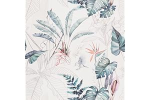 ICYEHAO Carta da parato Adesiva Tropical 44 x 1000cm Jungle Botanica Soggiorno