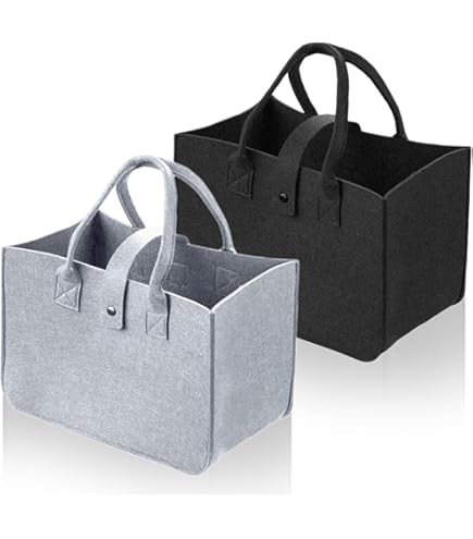 Filz Tasche Schramm® Filztaschen 2er-Set – Stylischer Holzkorb