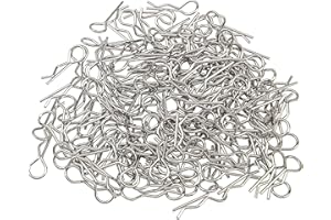 LinsyRC 100 Stück Edelstahl R-Typ Auto Shell Fixed Body Clip Feste Körperklammer für 1/10 1/12 Redcat HPI Himoto HSP ExceedRC Auto Buggy