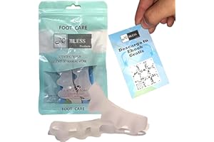 JG BLESS PRODUCTS JG BLESS | Separador Dedos Pies - Gel Mejorado (2 Ud) Tamaño Universal - 0% BPA - Separador para dedos de Silicona - Alienador Dedos Natural - Corrector dedos pies - Juanetes -Toe Spacer. BLANCO
