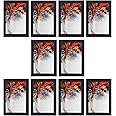 M1SS (Set of 10 Classic Design 4 x 6 Inches Photo Frame Glass Front Window Black Colour Wooden Frame Sleek Design Amazing Collection Of Small Picture For Home Office (Wall Hanging & Tabletop)