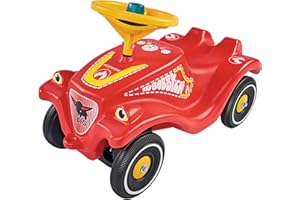 BIG spielwarenfabtik- Big Bobby Car-Classic-Veicolo Adesivi a Forma di Vigili del Fuoco, Ragazze, Portata Fino a 50 kg, per Bambini a Partire da 1 Anno, Colore: Rosso, 800056128