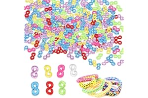 AQLBHZ 500PCS S Clips for Loom Bands,Bracelet Woven Connector S Clips,Colorful S Clip Loom Bands Connectors Refills Loom Band Hooks for Weaving Necklace Jewelry Accessories Craft Making