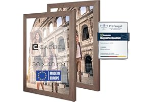 CABBEL podwójne opakowanie (zestaw 2) ramka na zdjęcia 30x40 cm, ciemny dąb, solidna rama z drewna MDF, nietłukące pleksi, do powieszenia, idealna na zdjęcia/obrazy/kolaże
