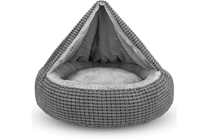 JoeJoy Cuccia per cani di taglia media, rotonda, con coperta lavabile, soffice, 66 x 66 x 15 cm