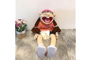 TIUYII Jeffy Puppet Plush Toy Doll Mischievous Funny Puppets Toy Hand Puppet with Working Mouth 60cm Hand Puppet for Play House Gift for Birthday Christmas Halloween Party for Play House for Kid