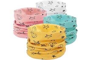 Danolt 4 Stück Loop Schal Kinder Halstuch Baby Multifunktionstuch Schlauchschal Kinder Weihnachtsgeschenke Halloween Kinder Geschenke für Mädchen Geburtstagsgeschenk für Mädchen Geschenke für Kinder