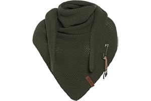 KNIT FACTORY - Dreiecksschal Coco - Damen Strickschal mit Wolle - Umschlagtuch für den Herbst und Winter - Winterschal - Dreieckstuch - Hochwertige Qualität - XXL Schal - 190 x 85 cm