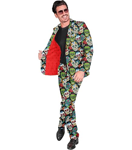 Boland 97082 - Vest Day of the Dead, Dia de los Muertos, doodshoofden, voor heren, kostuum, carnaval, themafeest, Halloween