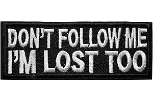PATCH CAMELEON-SHOP Écusson Biker Motard Ne Me Suis Pas Je Suis Aussi Perdu Patch Thermocollant 3,9x10cm CameleonShop