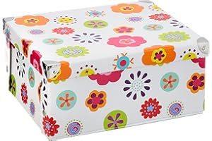 ‎ZELLER PRESENT SCHÖNER LEBEN. PRAKTISCH WOHNEN. Zeller 17852 Aufbewahrungsbox, Kids, Pappe, ca. 31 x 26 x 14 cm, Blumen - Mehrfarbig