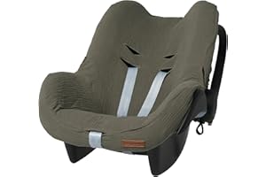 BO Baby's Only - Maxi Cosi Bezug Babyschale Breeze - Gruppe 0+ - Atmungsaktiven Babyschalenbezug - Schonbezug für Autositz - 3-Punkt-Gurte - Sommerbezug für Jungen und Mädchen - Khaki