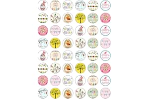 TOP THAT 48 Easter Themed Round Edible Wafer Paper Cake Toppers Decorations