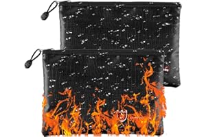 APACALI 2 fundas para documentos ignífugas, A4, 29 x 20 cm, resistentes al fuego, impermeables, con cremallera, fibra de vidrio, para documentos A4 A5, archivos bancarios