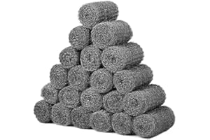 Shineboc 20 PCS 00 Coarse Steel Wire Wool, Mice Coarse Wire Wool Rats Wall Hole Fill Fabric for Removing Paint, Varnish, Rust Can Stop Rats, Insect, Pest