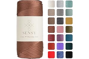 S SENSY Sensy Premium 2 mm 230 Meter Polyester-Seil, 100% Polypropylen-Kordel Makramee-Kordel 2 mm Häkeltasche Kordel Makramee Seil Häkelgarn Geschenk für Strickwaren (Kupfer)