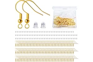 ZHENLE 120Pcs Earring Hooks Gold Hypoallergenic Ear Wire with 120Pcs Earring Backs Making Supplies for DIY Jewelry Customize Making