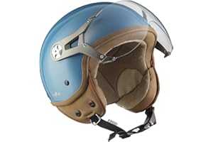 ‎SOXON Soxon® SP-325 Mono „Crystal Blue“ · Jet-Helm · Motorrad-Helm Roller-Helm Scooter-Helm Moped Mofa-Helm Chopper Retro Vespa Vintage Pilot Biker · ECE 22.05 Visier Schnellverschluss Tasche M (57-58cm)