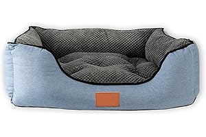BESCH Cama para Perros Suave y Cómoda con Funda Extraíble y Antideslizante – Lavable, Resistente y Transpirable – Ideal para Mascotas Pequeñas, Medianas y Grandes 78x58 cm (Celeste)