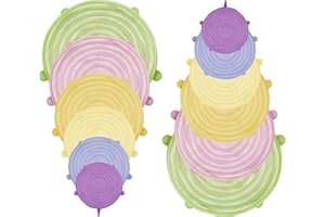 BEPER C102COC101 Tapas Silicona Ajustables Cocina, 12 Piezas de Color, Resistentes, Reutilizables, Sin BPA, Diferentes Tamaños