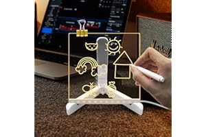MASSHOMI 2 in 1 Scrittura a mano fai-da-te Billboard Night Light Warm White Plug in Indoor Atmosphere Lampada da scrivania per la camera da letto del bambino Ufficio