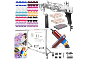 AISNY Tufting Gun, Tufting Set Tufting Machine Teppich Tufting Pistolen mit 27,5 x 27,5'' Aluminium Legierungsrahmen und Teppichschneider für Schnittflor und Schlingenflor 40 Rollen Garn mit Tufting Tücher