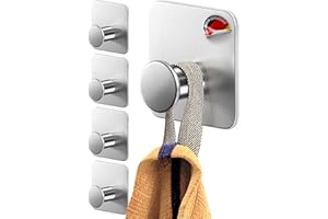 4smile colgador toalla baño sin taladro - 5 piezas, inoxidable - ganchos adhesivos para pared diseño moderno colgadores resistentes perchas autoadhesivos fuertes