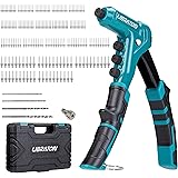 LIBRATON Rivettatrice Manuale, Pistola Rivettatrice Professionale con 200 Rivetti in Alluminio, Include 4 Punte da Trapano, 4