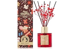 Airkeep Profumatore per Ambienti CHRISTMAS SPICE, Profumatore per Ambienti con 8 Bastoncini di Fragranza, Diffusore di Fragranze per Bagno, Appartamento, Christmas Decorazione della Casa, 100ml