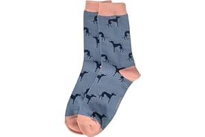 PURPLE POSSUM UK Purple Possum® Socks Greyhound Dog Socks Ladies Whippet Dogs Blue Pink Bamboo Cotton Blend Greyhounds Size 3-7