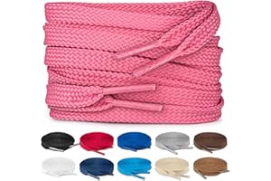 TULMERO SULPO 2 pary płaskich sznurówki 8mm do butów Różowy 200 cm