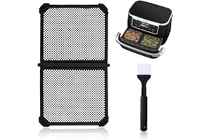 Naapesi Splatter Guard for Air Fryer, 1 PC Silicone Air Fryer Splatter Screen Compatible with Philips N350 & Tefal EY9018, Includes Oil Brush, Heat-Resistant & Easy Clean