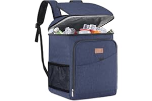 Lifewit Mochila Nevera Isotermica 26L (34 Latas), Neveras Portatil, Cestas para Vajilla de Exterior y Picnic, Grande Mochilas Termica Porta Alimentos para Playa, Camping, Viaje, Azul Oscuro
