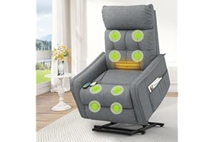 ‎SRFZLUXY Srfzluxy Fernsehsessel Relaxsessel mit Aufstehhilfe, Elektrisch Massagesessel mit Liege-Funktion Massage & Heizung, TV-Sessel, Ruhesessel, Polstersessel, Wohnzimmer-Sessel mit 2 Fernbedienungen