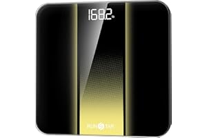 RunSTAR Balance Pese Personne Pour Poids et Masse Grasse, Haute précision avec grand écran rétroéclairé à LED clair, Pese personnes avec verre trempé de 6 mm, 180 kg/400 lb