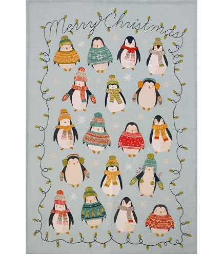 Ulster Weavers Tea Towel - 'Tea Cups' Design | 100% Cotton, Machine Washable | Blue Striped Pattern