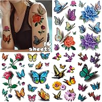 148 Temporäre Schmetterlings-Tattoos – 3D-Effekt, Abziehbar & Wasserfest, Ideal Für Kinderpartys