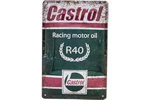 MEHR RELIEF-SCHILDER HIER... LUCKYLINDE geprägtes Blechschild passend für Castrol Fans, Deko Werkstatt, Garagen Tankstelle Rallye Auto Oldtimer Schild 20 x 30 cm (CASTROL)