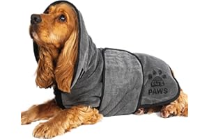 Elite Paws® UK : Serviette de toilette en microfibre de luxe pour chien Super doux et épais, produit ultra absorbant, réglable, fournitures de toilettage pour chiots, douche, accessoires (XXS)