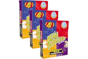 JELLY BELLY 3x Bean Boozled Flip Top Box, Nachfüllpackung für das verrückte Bohnenspiel