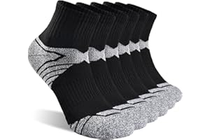 YCQQPRO Sneaker Socken Halbhoch, Herren Quarter Sportsocken, Knöchelhohe Baumwolle Laufsocken mit Frotteesohle, Atmungsaktive Polsterung Damen Tennissocken, 43-46 39-42, Fahrradsocken 6 Paar
